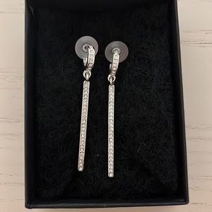 Silver and crystal post earrings